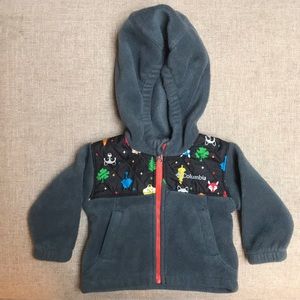 Columbia animal print fleece zipup hoodie 6 months